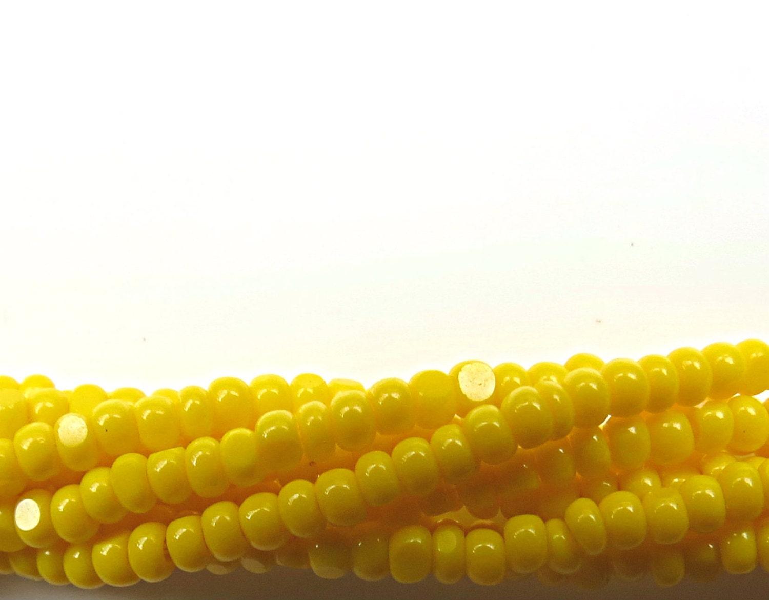 11/0 Charlotte true Cut Beads 2 MM Opaque Yellow 10/20/50/250/500 Grams indian beads, glass beads, jewelry supply, findings, native craft
