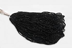 13/0 Charlotte True Cut Beads Jet Black Hanks 1/5/25/50/100 Hanks 1.6mm glass beads, jewelry supply, findings, craft supply, vintage rare