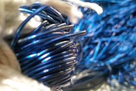 DARK BLUE Metallic French Wire, Bullion Wire, Gimp Wire 50/100/200/400 Grams, embroidery materials, couture threads, blue wire