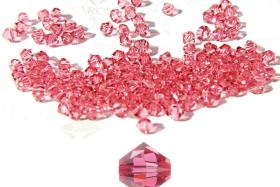 6mm Indian Pink Swarovski Bicone 20 Gross (2880 Pieces) (289) Jewelery making beads Rare findings, craft supplies, vintage embellishment