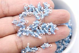4mm Swarovski Aquamarine crystal dangles in Sterling Silver wire wrapped- charms- drops- jewelry making 72/144/432/1000Pieces jewelry