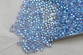 Swarovski (3/4mm) Light Sapphire AB 2X FC Bicones Beads Rainbow 36/72/144/432/720 Pieces (211) PREMIUM Materials, jewelry supplies