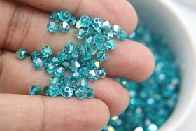 3/4mm Swarovski Blue Zircon AB Bicones beads 36/72/144/432/720 Pieces jewelry making, embroidery materials, couture embellishments