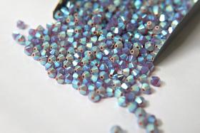 4mm Dark Cyclamen Opal 2X Aurore Boreale Swarovski Bicone Cuts beads AB 36/72/144/432/720 Pieces embellishment couture