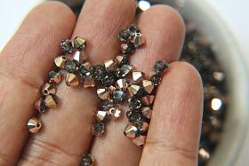 Swarovski (4mm) Crystal Rose Gold Bicones RARE Beads  36/72/144/432/720 Pieces PREMIUM beads, jewelry making, couture embellishments