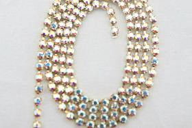 18pp Swarovski Crystal AB (2.5mm) 0.5/1/2/5 Meters Brass Settings Wedding Bridal Supplies|Jewelry Making|Decoration, strass chains, laces