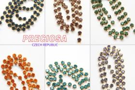 16ss Preciosa Rhinestone Chain (11 colors) 4mm 1/2/5/15 Meters Wedding Bridal Supplies, strass chains, embroidery materials