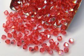 4mm Swarovski Padparadscha AB Bicones 36/72/144/432/720 Pieces rainbow beads, jewelry making, couture embellishments, embroidery materials