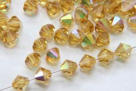 7mm Vintage Swarovski Light Topaz AB Bicone beads Cuts 12/36/72/144/288 Pieces (226) Premium Materials
