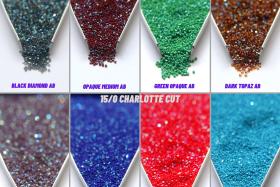 15/0 Charlotte Cut Beads in Aurore Boreale native craft supplies vintage jewelry making ornaments embroidery