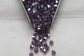 4mm Swarovski Amethyst Silver Shade Bicones Beads 36/72/144/432/720 Pieces PREMIUM MATERIALS,embroidery materials, jewelry supplies