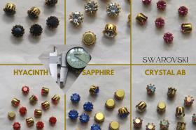 Swarovski 20ss Vintage Crown Prong Settings in Sapphire / Montana 36/72/144/432 Pieces jewelry supplies, strass embellishments, vintage rare