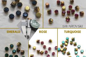 Swarovski 14 SS Vintage Crown Prong Settings in (5 Colours) 36/72/144/432 Pieces jewelry supplies, strass embellishments, vintage rare