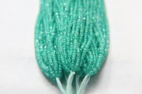 11/0 Hanks Charlotte Cut Beads Crystal Mint Lining 1/5/25/50/100 Hanks PREMIUM SEED BEADS, Native Supplies