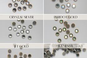 16SS Vintage Swarovski Hotfix Silver/Gold Ringed Rose 2039 Swarovski Roses (4mm) Made in Austria 36/72/288/720  Pieces
