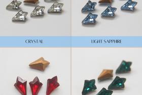 Vintage Swarovski 15 x 10 mm unusual shape Fancy rare stones (4 Colours) 6/12/36/144 Pieces gemstones, jewlery making, color zirconium