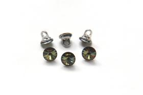 8mm Austria Crystal 1122 Rivoli Button with Shank Crystal Tabac 6 pieces  vintage articles