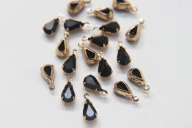 Swarovski 10x6 Fancy pear Stones 1 ring setting drop dangle (one loop) 6 Pieces jewelry supplies findings