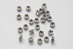 Swarovski Spacer Rondelle 6mm Metal findings Silver plated vintage components jewelry making craft supplies decorations