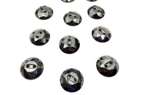 Jet Hematite Swarovski Crystal Round Faceted Buttons for Sewing Projects - 14mm 3014 Vintage Crystal Button Beads and Jewelry Supplies