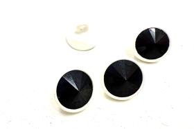 7mm Designer edition Jet Swarovski Bezel Buttons Swarovski Crystal vintage articles