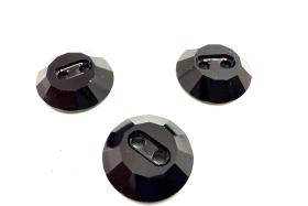 Jet (3002) Swarovski Crystal Square Faceted Buttons for Sewing Projects - 12mm Vintage Crystal Button Beads and Jewelry Supplies