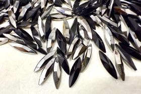 11x3mm Swarovski Jet Metallic Silver Marquise New Vintage Pointy Back Navette 4200 crystals Jewelry making stones gemstones