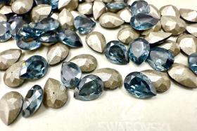 Vintage Swarovski 8x6 mm Aquamarine Satin Pear Shape  article 4320 Premier Crystal Rhinestones 6/12/36/72/144 Pieces gemstones