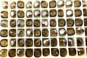 Vintage Swarovski 10 mm Cushion Cut in Smoky Quartz Satin 4470 Premier Crystal 2 Pieces fancy stones jewelry making craft supply