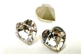 Swarovski #4800 Vintage Heart Rhinestones 15.4x 14 mm in Crystal foiled fancy stones jewelry making