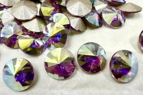 Swarovski 39ss Chaton Round 1122 Light Amethyst Aurore Boreale stones jewelry making craft jewelry findings PREMIUM MATERIALS