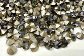 Swarovski 24ss Black Diamond Satin 1028 Chaton Round Stone Pointed Back Crystal
