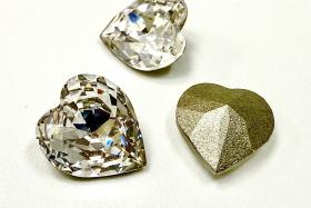 Swarovski 4831 Vintage Heart Rhinestones 11x 10mm in Crystal Foiled heart fancy stones jewelry making