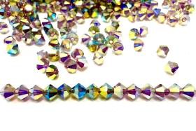 4mm Preciosa Mix colors Aurore Boreale Bicones Beads PREMIUM MATERIALS embroidery materials jewelry