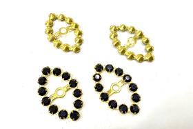 Vintage Swarovski Crystal in Jet Navette Marquise brass Findings