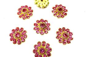 16mm Vintage brass Swarovski Flower Design in Rose crystal Embellishment DIY Supplies wedding decorations