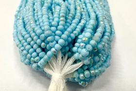 11/0 Hanks Charlotte true Cut Beads Patina Opaque Powder Turquoise Blue Aurore Boreale