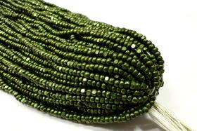 11/0 Hanks Charlotte Cut Beads Metallic Fern Green