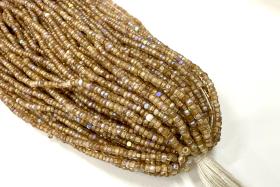 11/0 Hanks Charlotte Cut Beads Patina Dark Cream Lined Aurore Boreale 1/5/25/50/100 Hanks PREMIUM SEED BEADS, Native Supplies