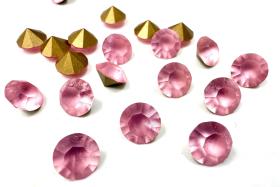 MATT Swarovski Light Rose Chaton Crystals, Round 38ss