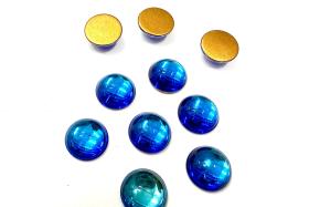 10 mm Swarovski Round Cabochon Cabs Article #2090/4 Vintage in Bermuda Blue Flat Back