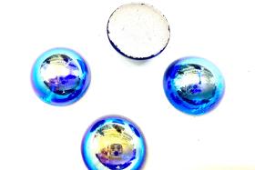Swarovski 18 mm Vintage in Sapphire AB Flat Back Round Cabochon Cabs