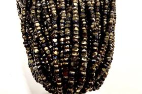 Jet Black Nut Charlotte Cut Seed Beads, 8/0 Hanks