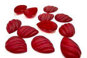 Swarovski 18x13 mm Vintage Matt Siam unfoiled Flat Back Pear Cabochon 2/6 Pieces