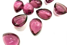Swarovski 18x13 mm Vintage Amethyst unfoiled Flat Back Pear Cabochon 2/6 Pieces