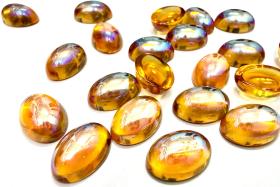 Vintage Swarovski Topaz AB Cabochons, 14x10mm Oval Flat Back unfoiled