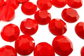 Vintage 11 mm Swarovski Chaton Roses, Red Coral Foiled Flat Back