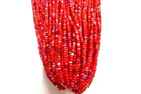 11/0 Charlotte Cut Seed Beads, Patina Reddish mix Aurore Boreale
