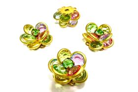 16mm Vintage brass Swarovski Flower Design in Multi color Embellishment DIY Supplies wedding decorations