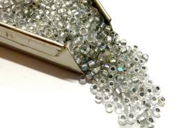 11/0 Charlotte Cut Beads: Patina Dull Silver Lined Aurore Boreale